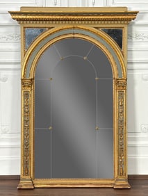 Large Antique Neoclassical Style Painted Mirror