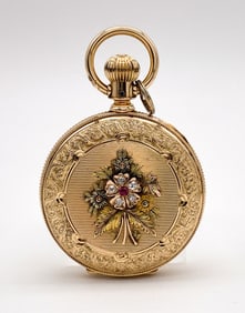 14k Diamond And Ruby Elgin Pocket Watch