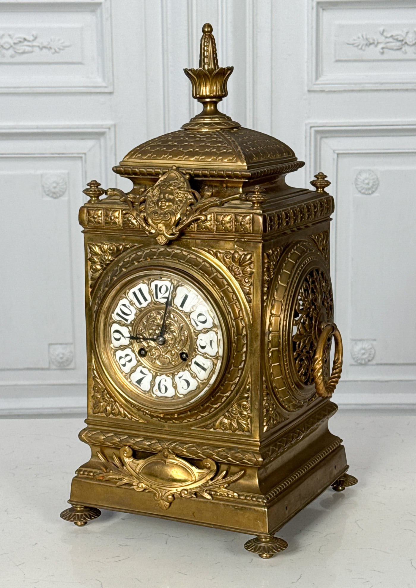 French Gilt Bronze Mantel Clock, 21" (1 of 6)