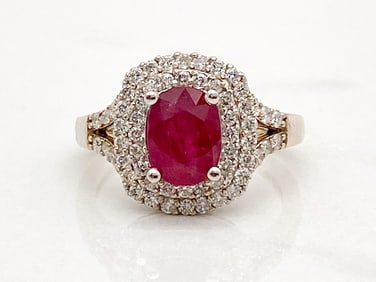GIA Madagascar Ruby And Diamond Ring