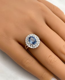 GIA Burmese Blue Sapphire And Diamond Ring, Platinum