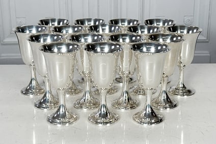 16 Wallace And Newport Sterling Silver Goblets
