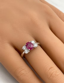 GIA Ruby And Diamond Ring, Platinum