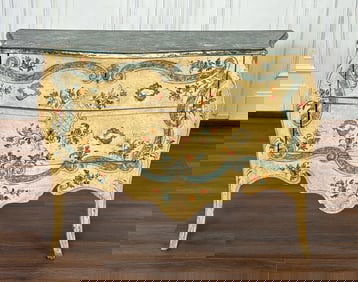 Antique Italian Rococo Style Painted Commode