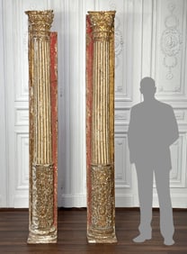 Pair Antique Architectural Engaged Columns