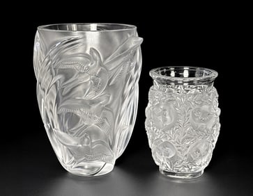 Two Lalique Crystal Vases