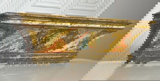 Large Baroque Painted Bracket Cornice