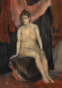 Nude In An Interior Pastel Drawing