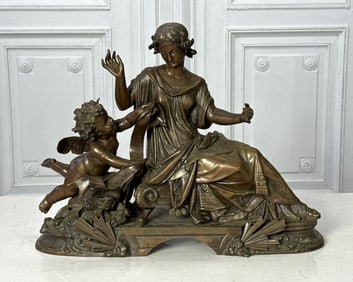 French Muse Of History Allegory Bronze