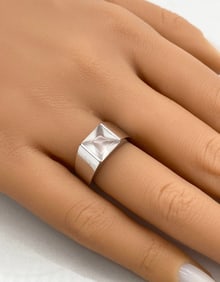 Cartier Tank 18k White Gold And Moonstone Ring