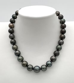 GIA Tahitian Pearl Necklace, 14k Clasp