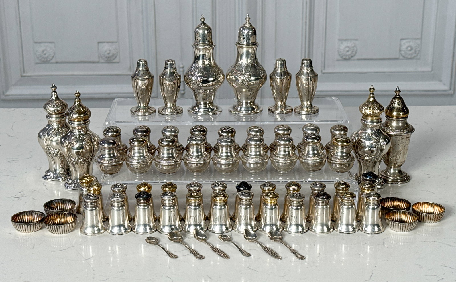 Sixty-Six American Sterling Silver Salt & Pepper Items (1 of 14)