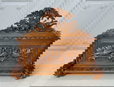 Black Forest Carved Walnut Humidor