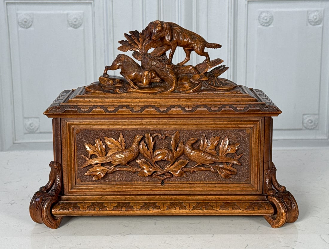 Black Forest Carved Walnut Humidor (1 of 7)