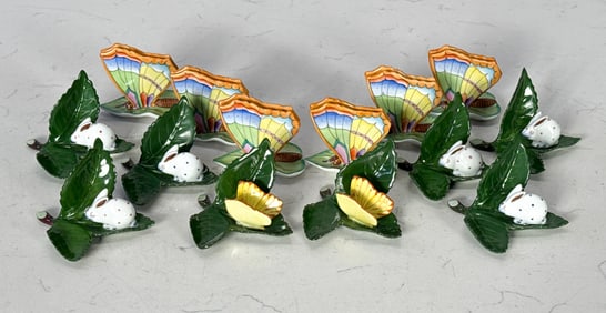 Fourteen Herend Porcelain Place Card Holders