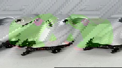 Pair Chinese Porcelain Frog Jardinieres