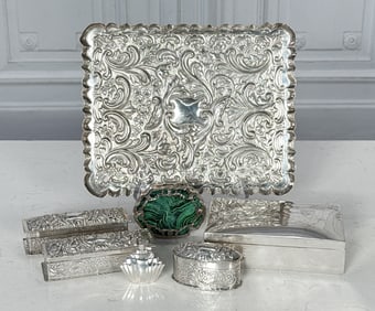 Seven Sterling Silver Vanity Items