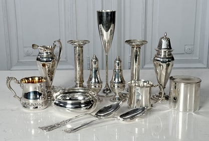 Thirteen American Sterling Silver Table Items