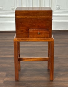 English Mahogany Apothecary Chest On Stand With Jars