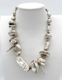 Designer Sterling Silver Bead Necklace
