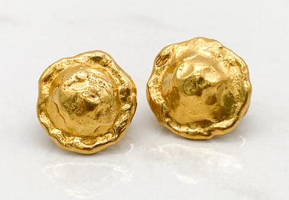 Jean Mahie 22k Yellow Gold Earrings