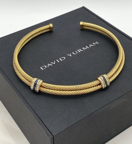 David Yurman Sapphire & Diamond 14k Gold Necklace