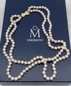 Mikimoto Pearl And 14k Yellow Gold Clasp