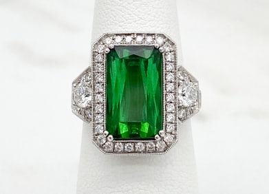 Siera Green Tourmaline And Diamond Ring, 18k