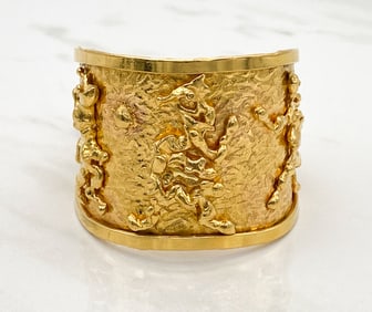 Jean Mahie 22k Charming Monsters Cuff Bracelet