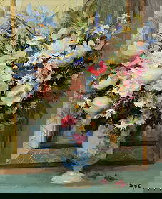 Marcel Dyf, French, 1899-1985: Marcel Dyf, French, 1899-1985, Fleurs Devant Un Mireir, Still Life With Flowers, Oil On Canvas, Signed Lower Right, W Russell Button Gallery And Studio Label With Inventory Number 155 Verso, 29 X 24 I