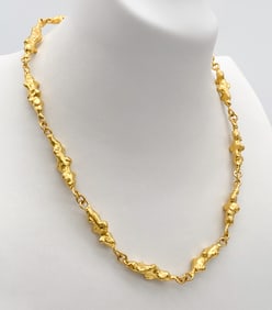 Jean Mahie 22k Yellow Gold Sputnik Link Necklace
