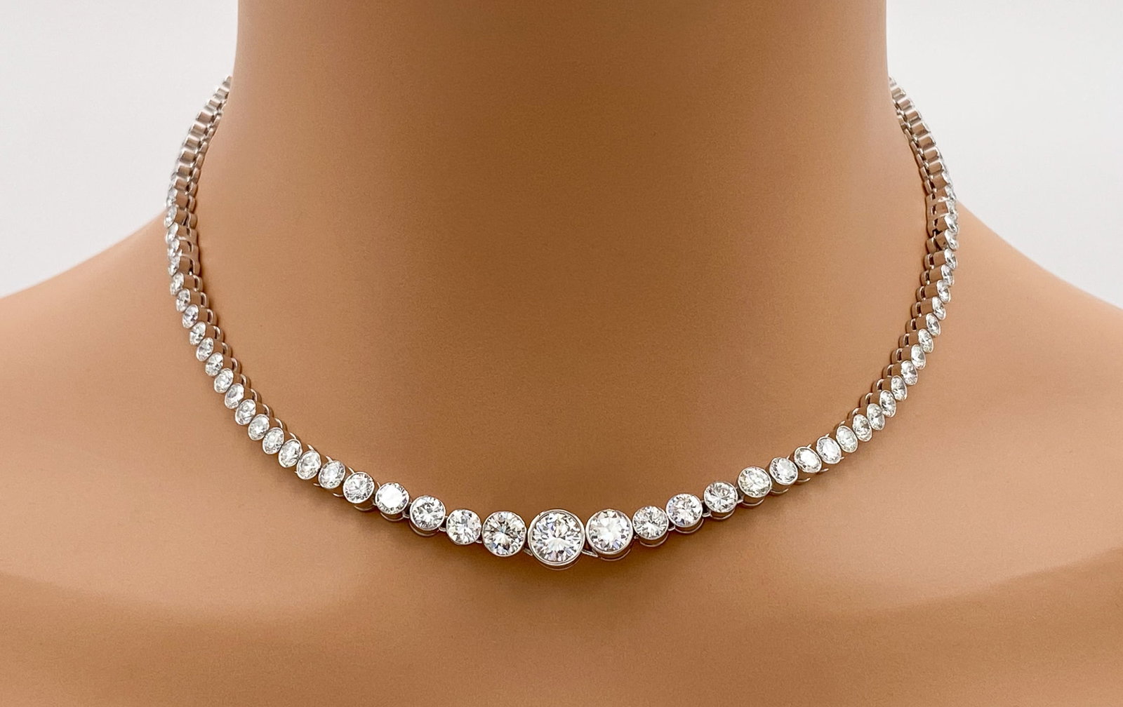 Diamond And Platinum Riviera Necklace (1 of 6)