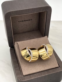 Vhernier Abbraccio Diamond And 18k YG Earrings