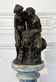 Bronze After Clodion And Marble Pedestal