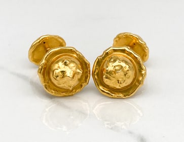 Jean Mahie 22k Yellow Gold Cufflinks