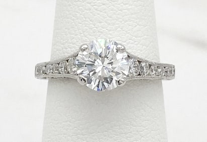 GIA 1.13ct Diamond And Platinum Ring
