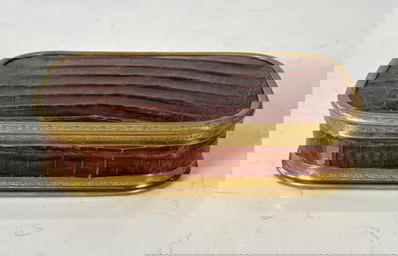 Vintage Continental Crocodile & Bronze Box