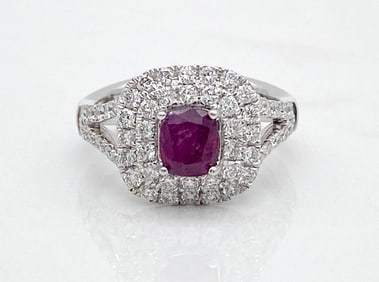 GIA No-Heat Kashmir Sapphire & Diamond Ring, Platinum