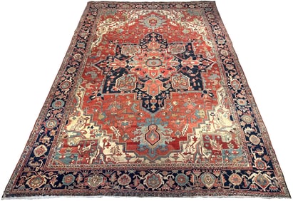 Large Antique Heriz Rug 11.5 X 16.5 Feet