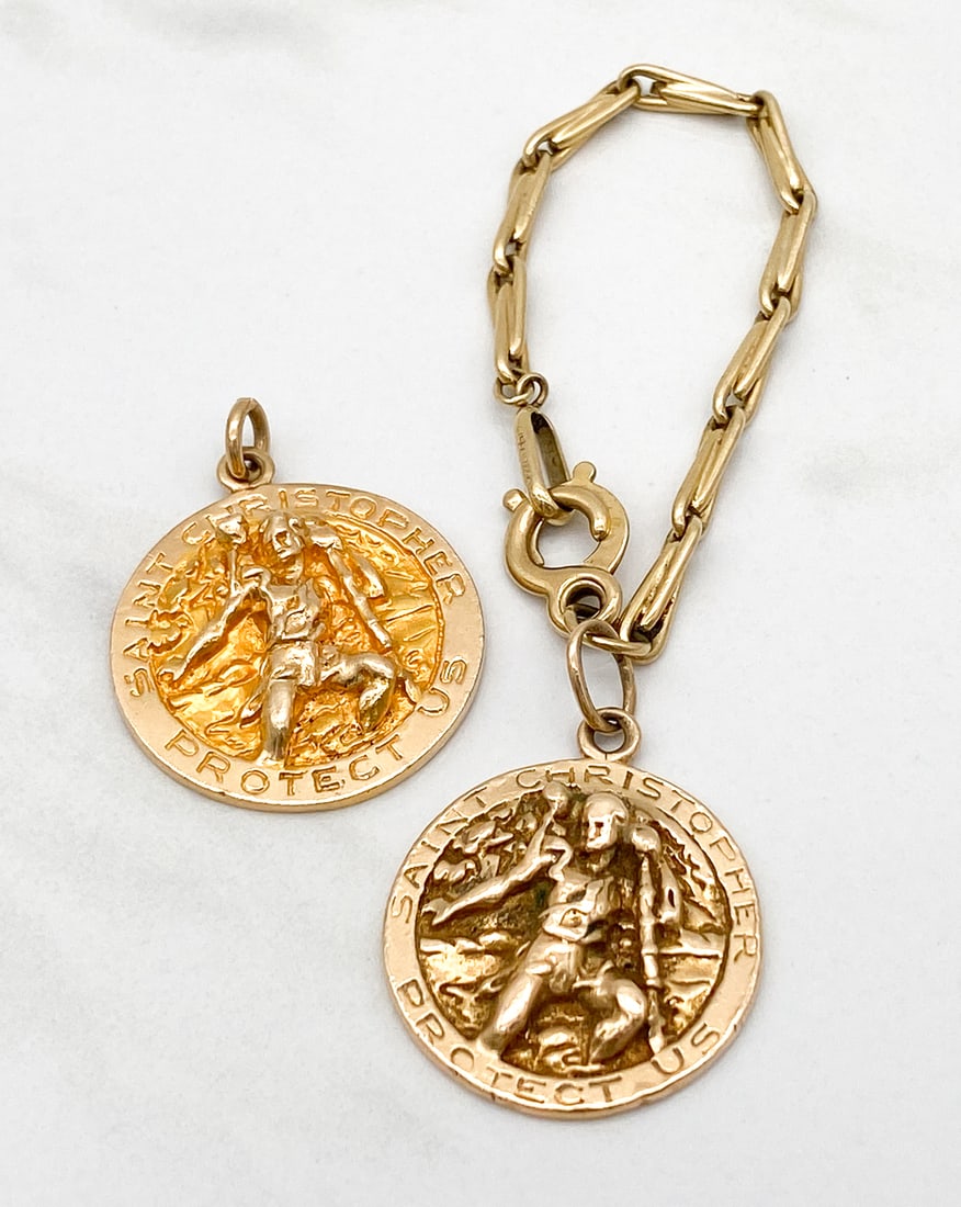 Two Tiffany & Co. 14k Gold St. Christopher Charms (1 of 3)