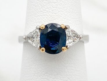 GIA No Heat Sapphire And Diamond Ring, Platinum