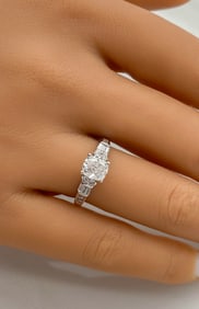 1ct Cushion Diamond 14k White Gold Ring