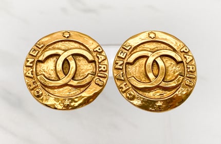 Large Chanel CC Logo Earrings Earrings