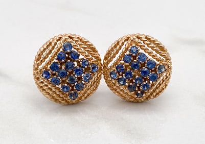 Sapphire & 14k Gold Earrings
