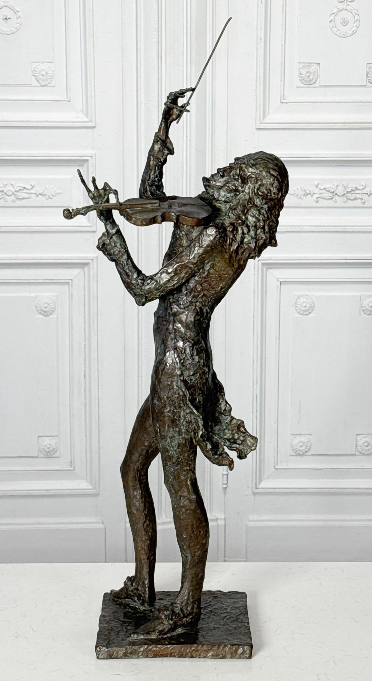 Dmitry Gerrman, Russian, Born 1955: Dmitry Gerrman, Russian, Born 1955, Paganini, Violinist, 1999, Bronze, Signed And Dated On Base, 39 X 10 X 10 Inches, Together With 1999 Artist Certificate Of Authenticity And Grant Gallery Purchase