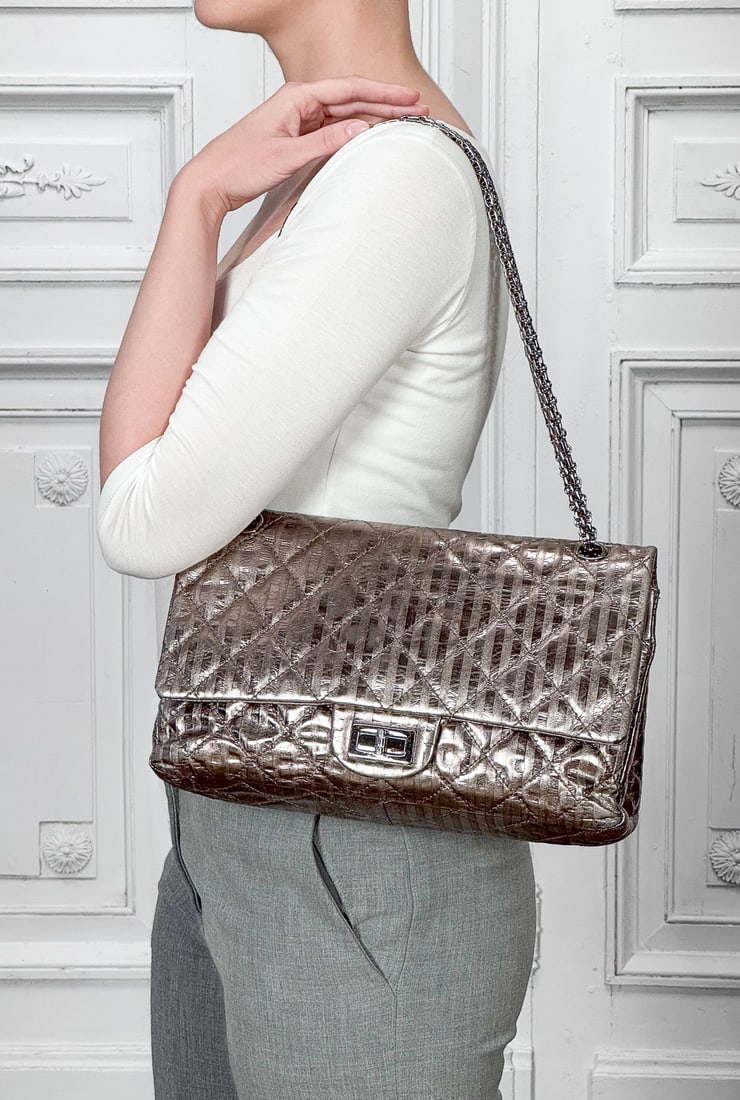 Chanel Rayures 227 Metallic Double Flap Bag (1 of 17)