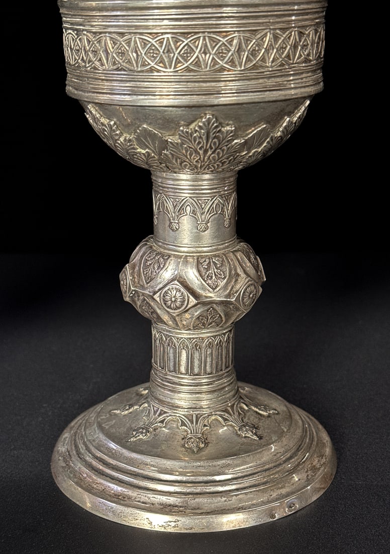 Pair Austrian .800 Silver Presentation Goblets - 4