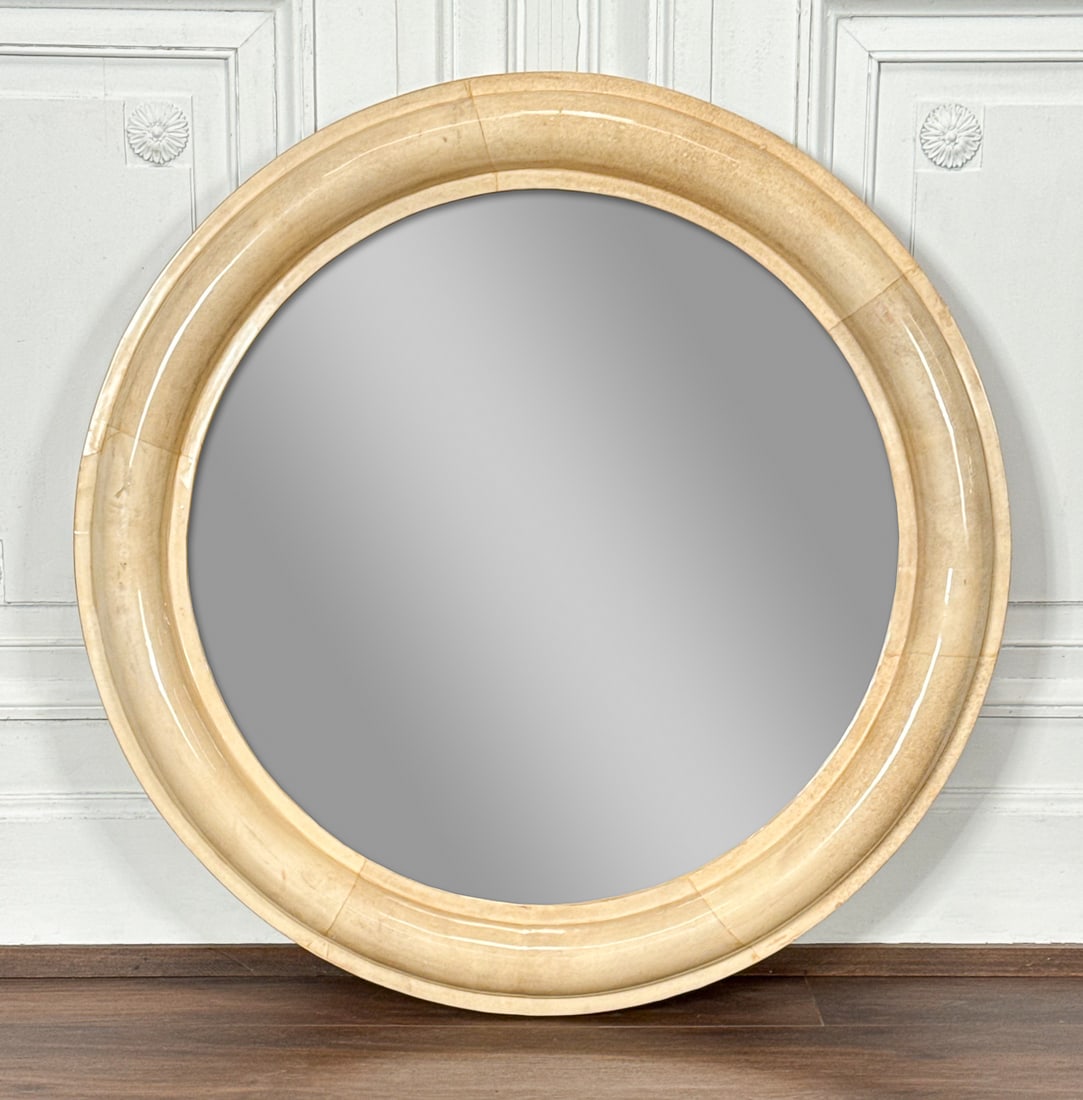 Large Italian Parchment Clad Mirror (1 of 6)