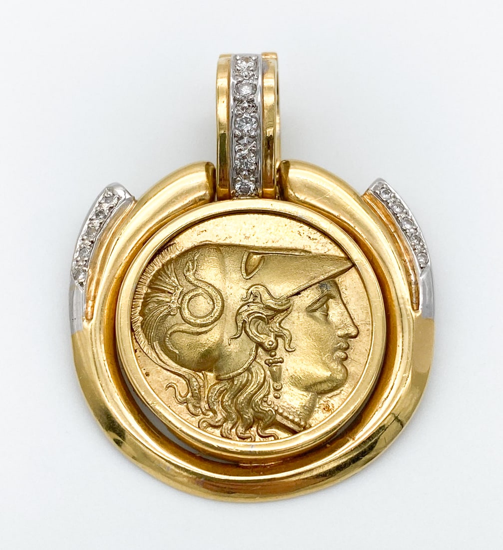 Alexander III Macedonian Stater 18k Gold Pendant (1 of 3)