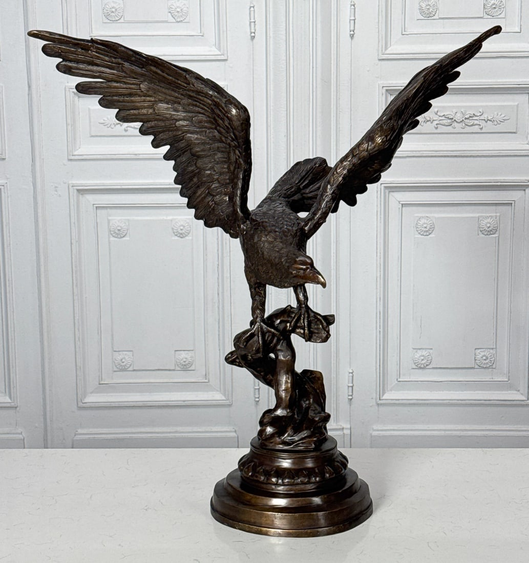 Large Bronze Eagle After Moignez - 3